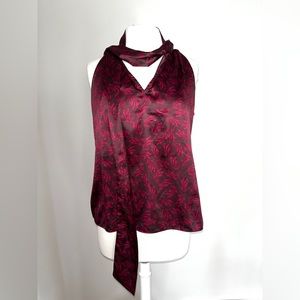 Banana Republic sleeveless blouse with attached scarf